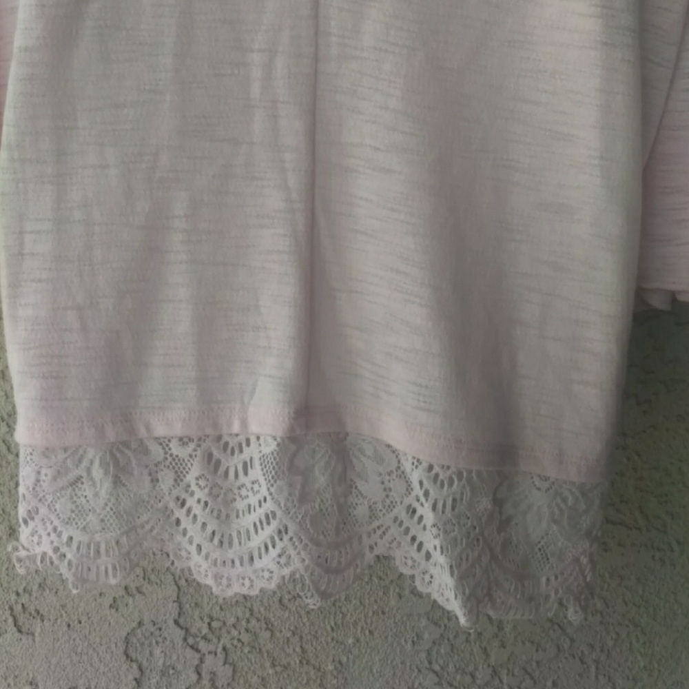 LC Lauren Conrad blush pink keyhole back lace hem - Picture 7 of 8